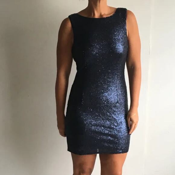 Lulus Shine Time Navy Blue Sequin Dress - Picture 11 of 12